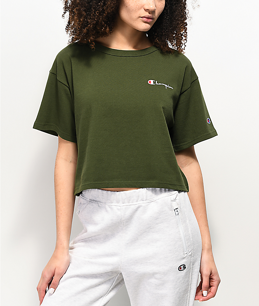 olive green champion sweatpants