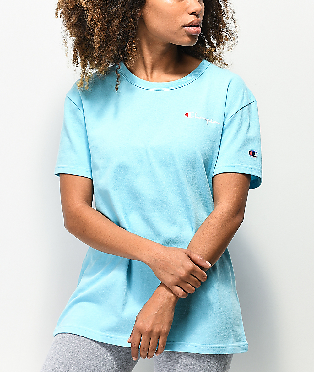 champion turquoise t shirt