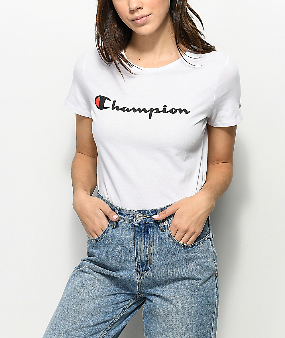 champion t shirt women white