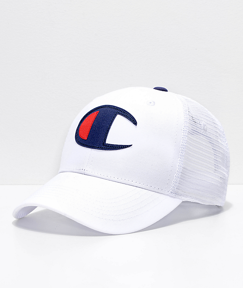 champion dad hat white