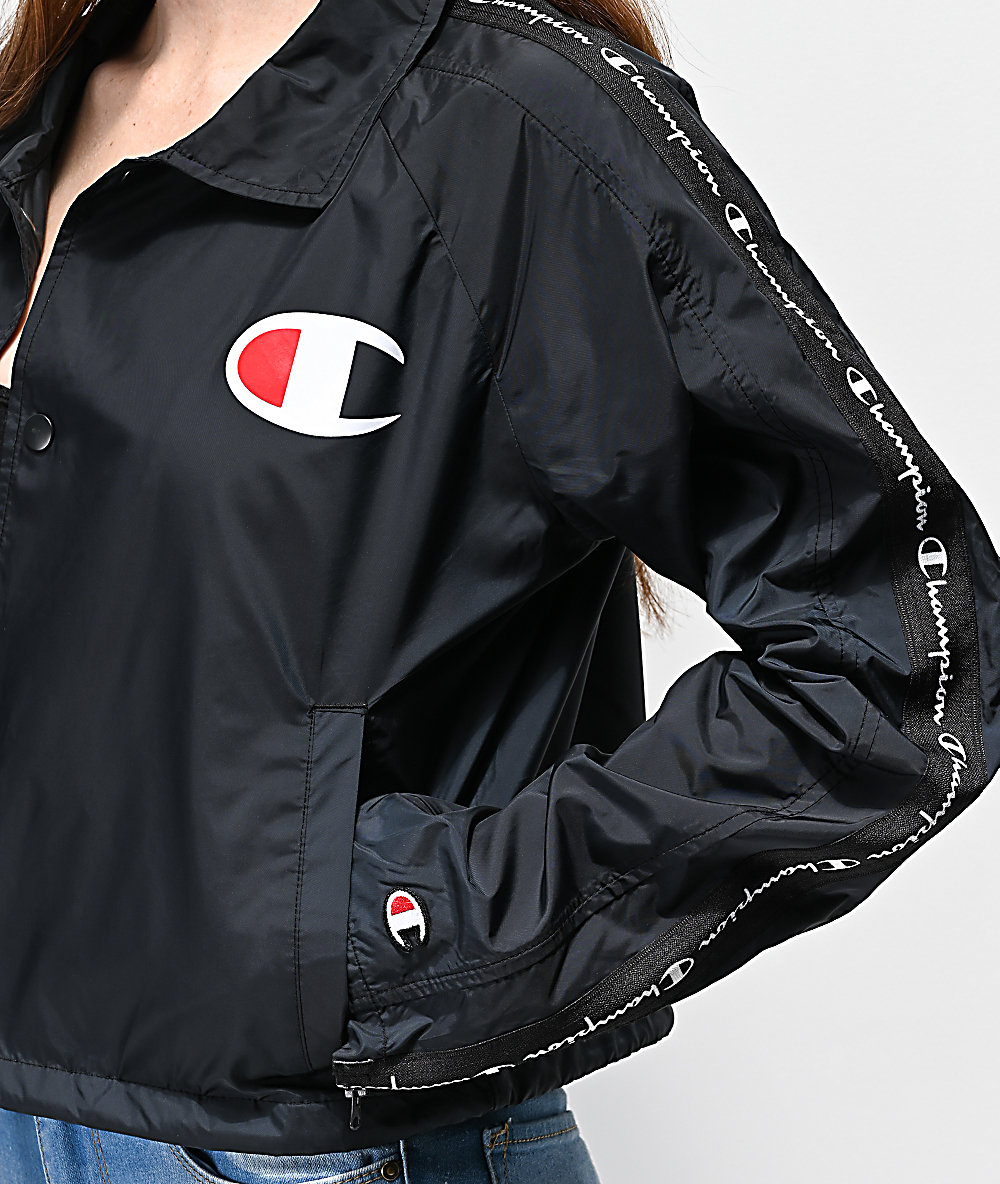 champion tape crop hoodie