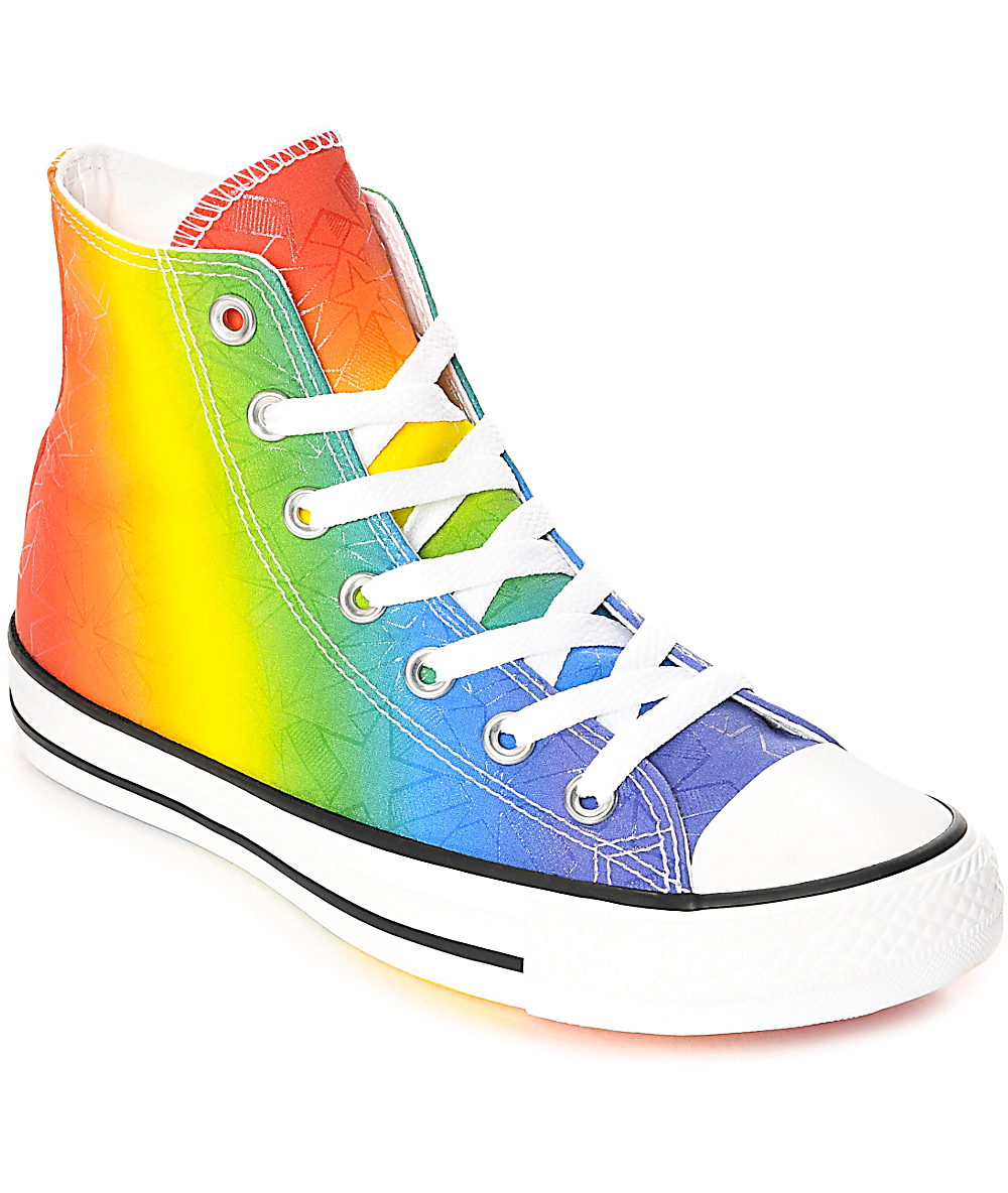 multi colored converse shoes