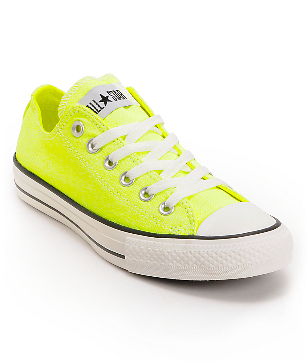 neon yellow converse shoes