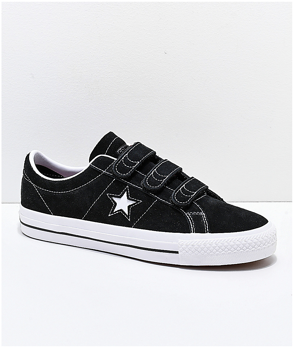 Converse One Star Pro 3V Black &amp; White Skate Shoes Zumiez