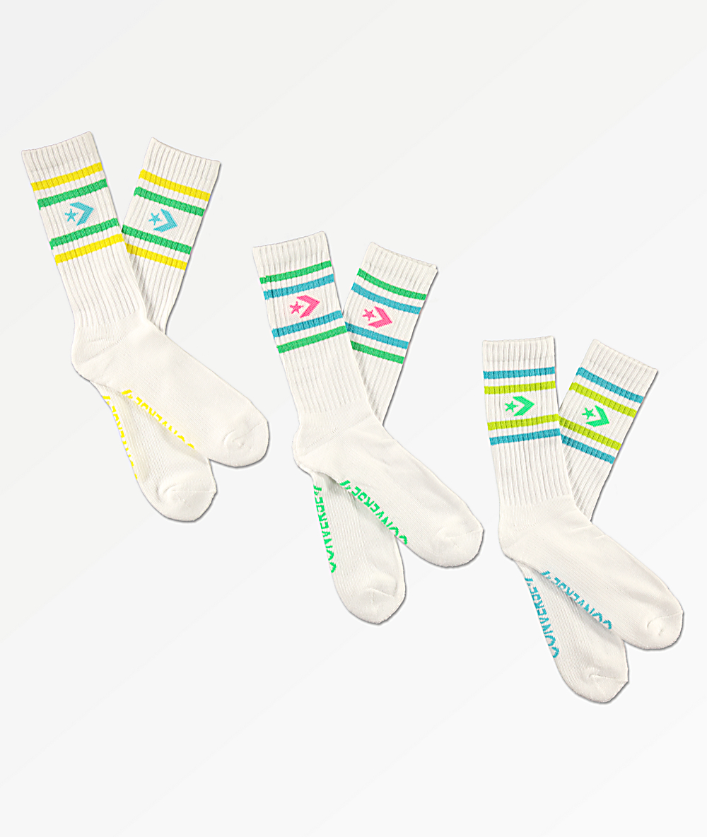 converse retro stripe crew socks