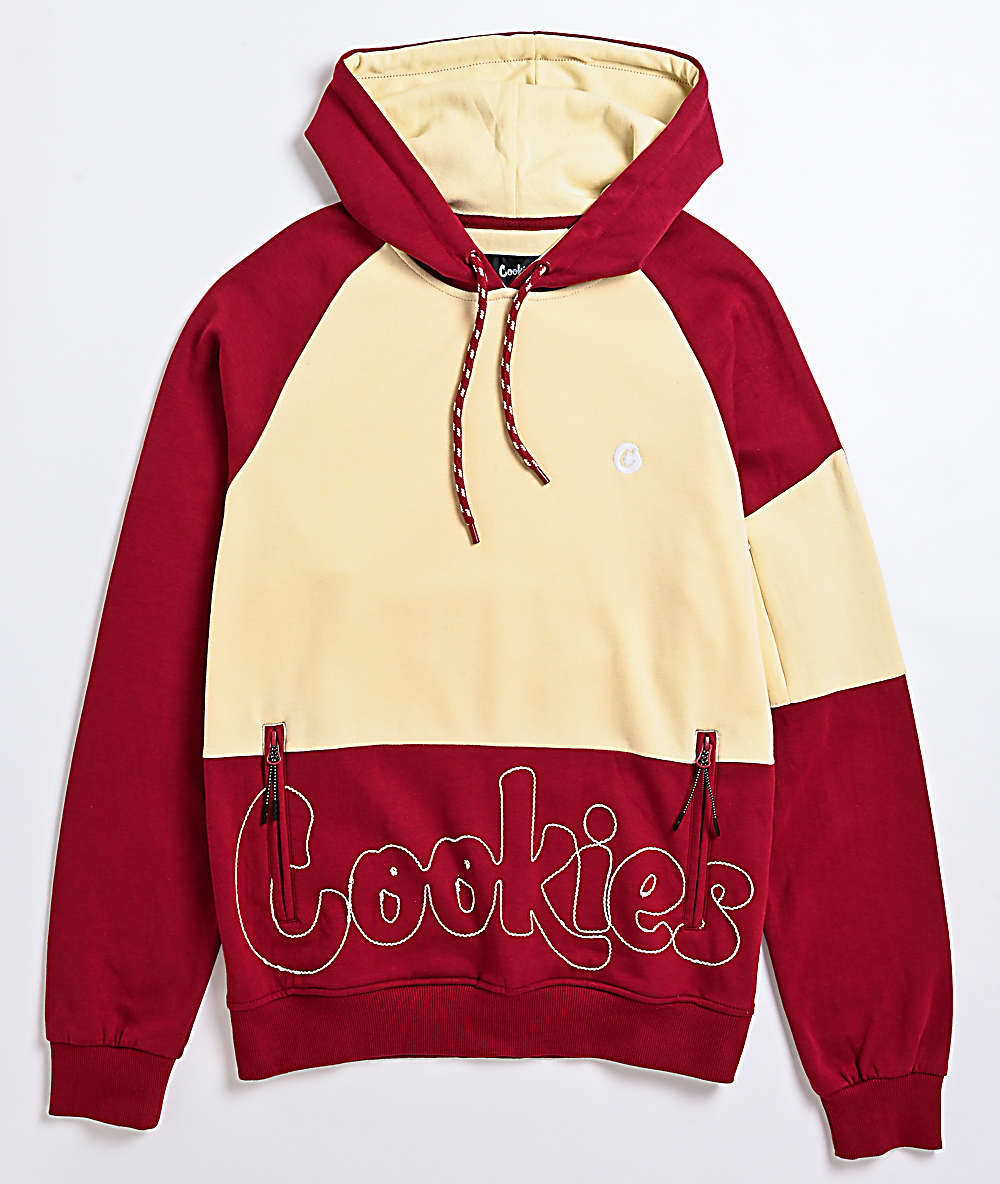 burgundy cookies hoodie