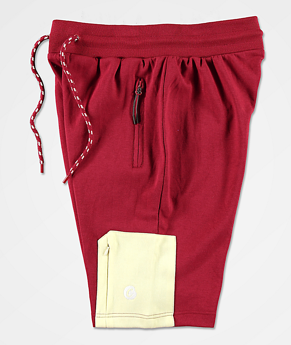 burgundy sweat shorts