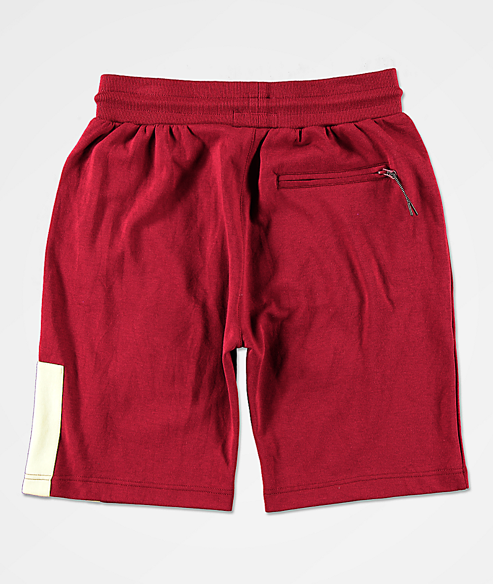 burgundy sweat shorts