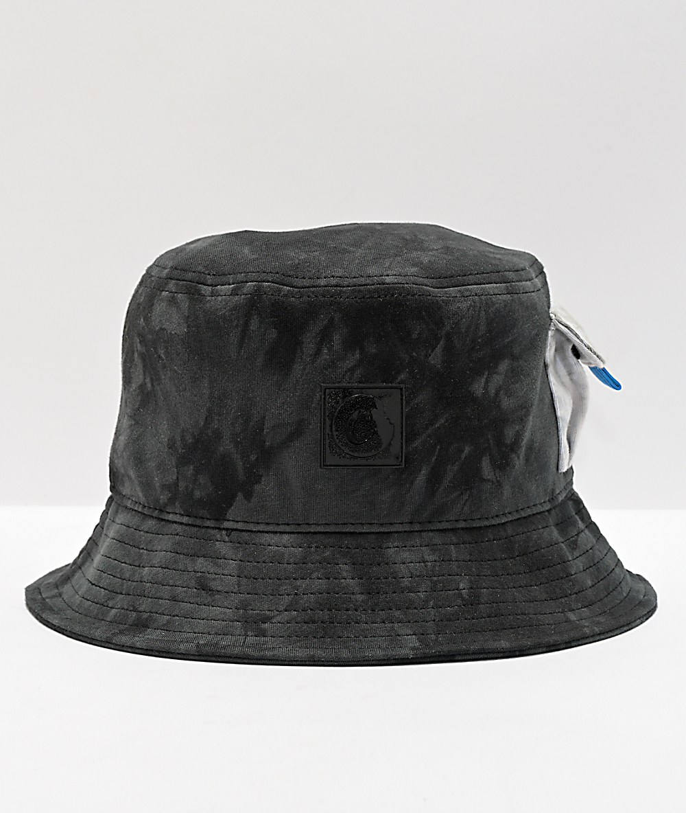 black tie dye bucket hat