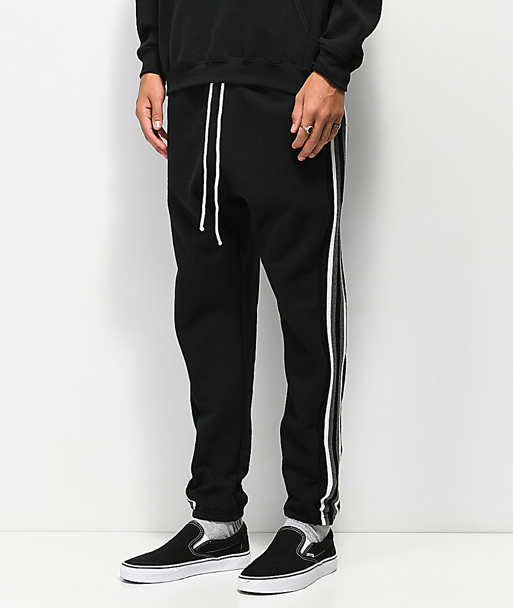 black stripe joggers