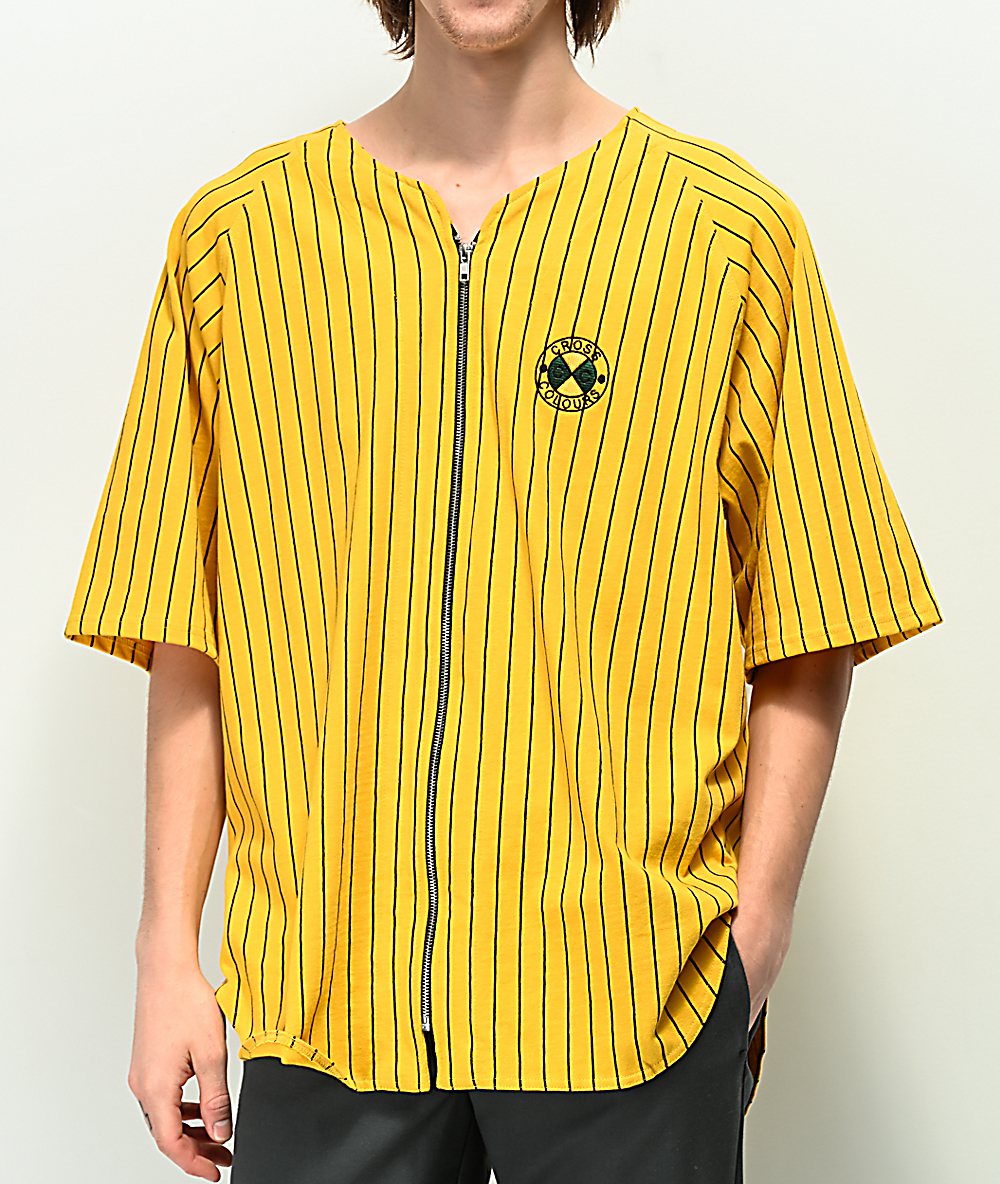 yellow baseball jersey