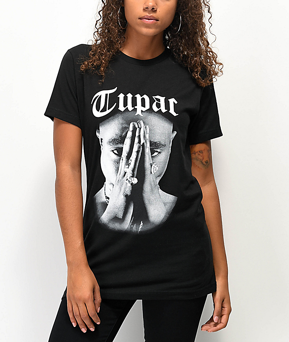 tupac t shirt black