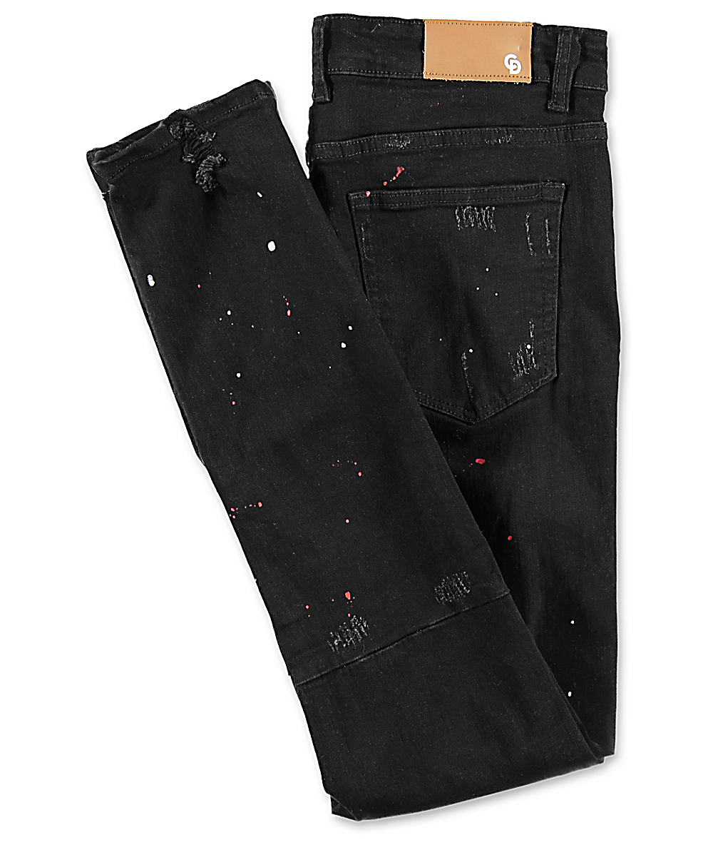 Wonderbaarlijk Crysp Denim Pacific Splatter Black Ripped Jeans | Zumiez ZY-87