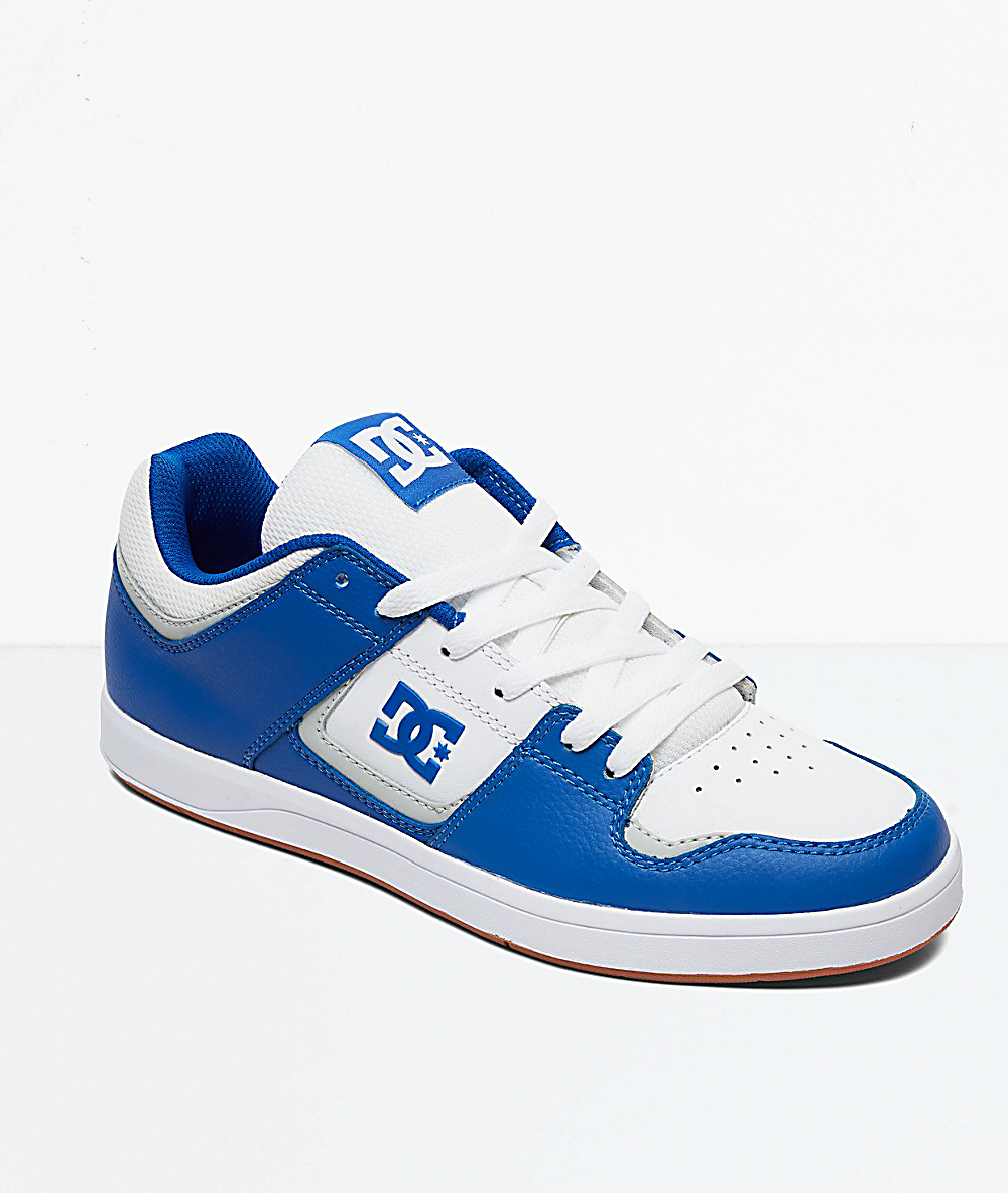 blue and white dc shoes