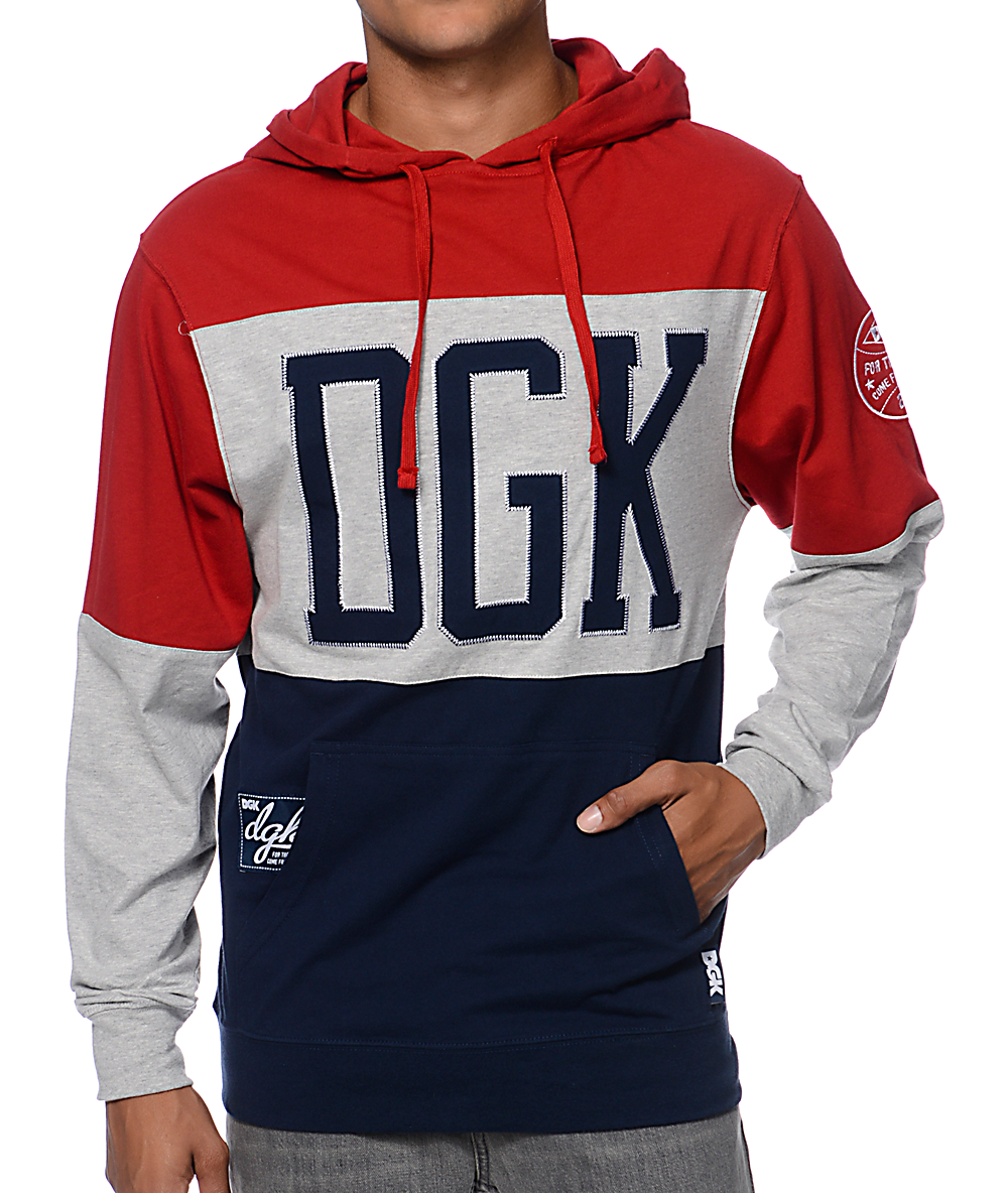 DGK MVP Jersey Red & Blue Hooded Shirt | Zumiez