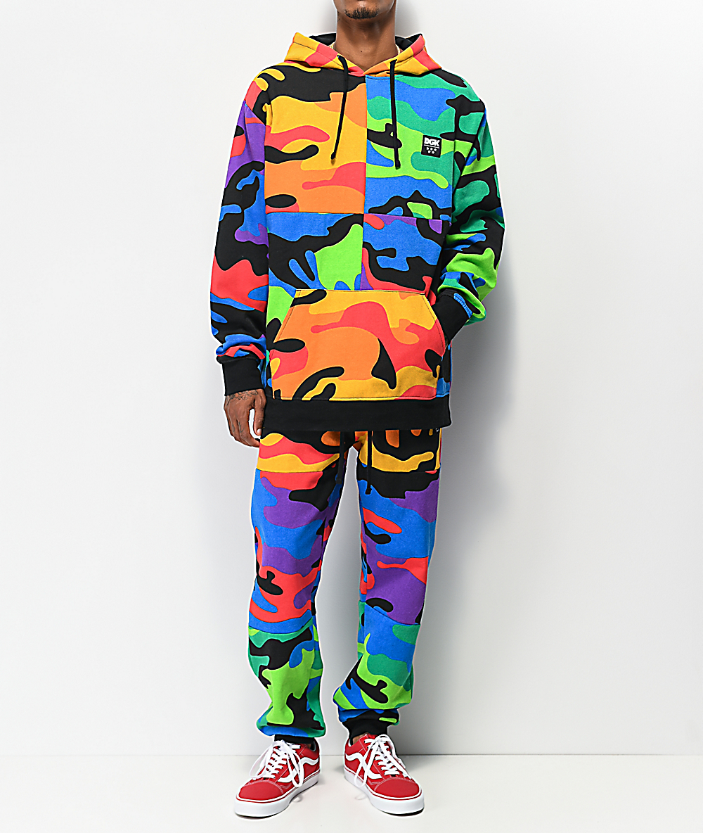 colorful camo hoodie