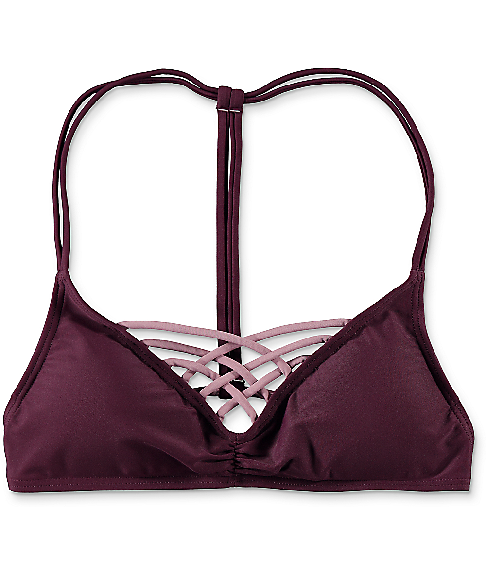burgundy bralette top