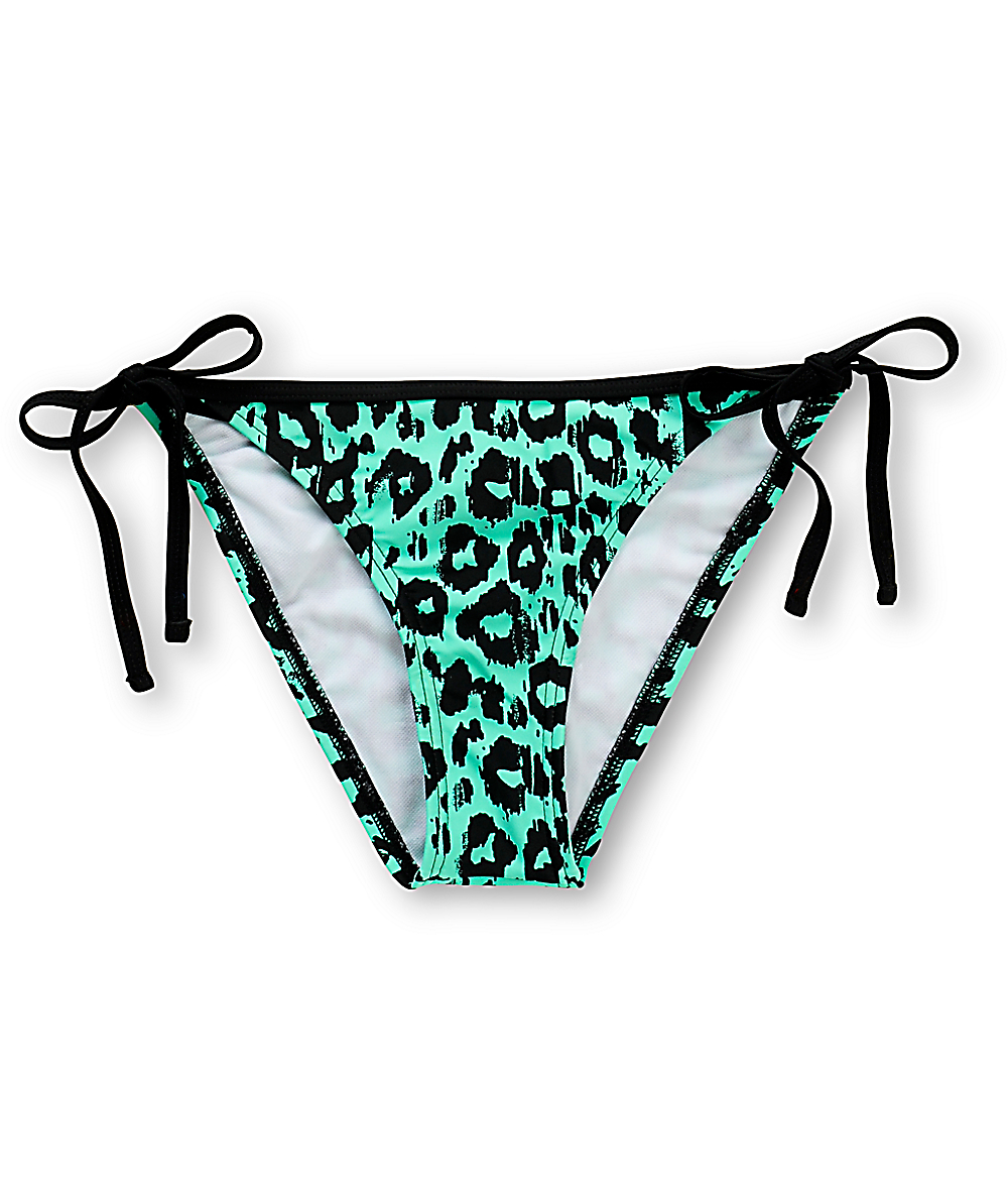 leopard print tie side bikini