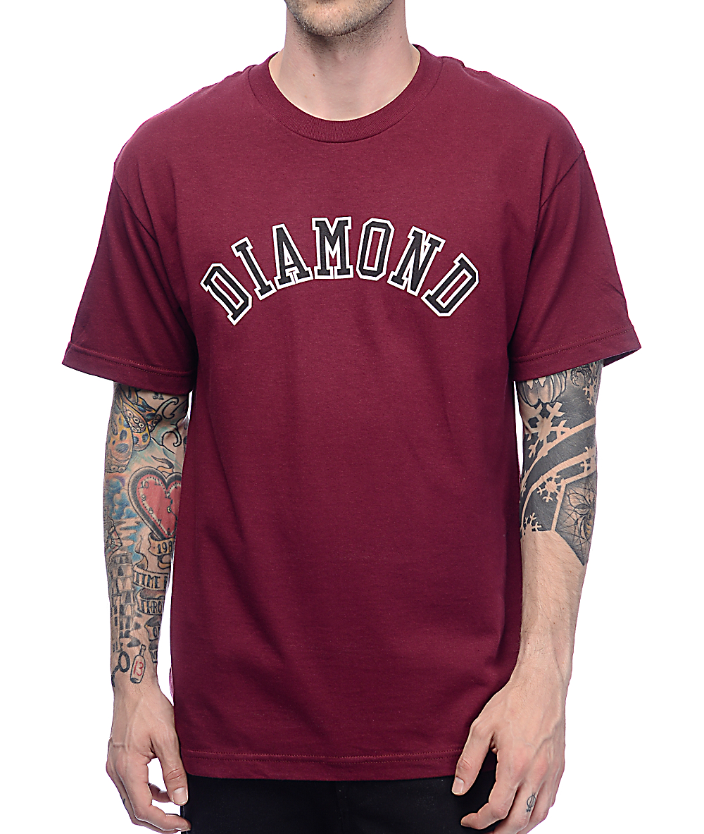 burgundy diamond supply shirt