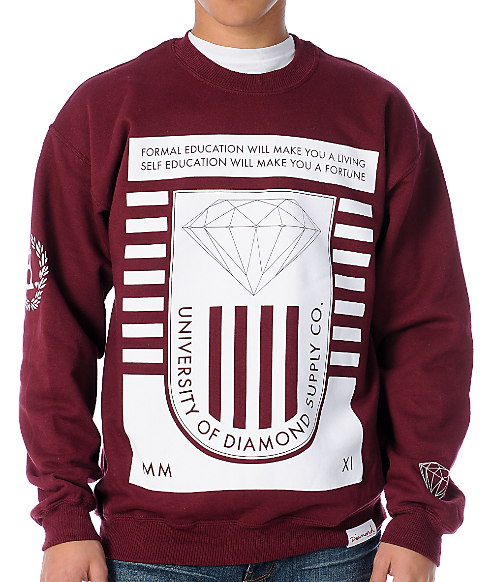 maroon crewneck sweatshirt