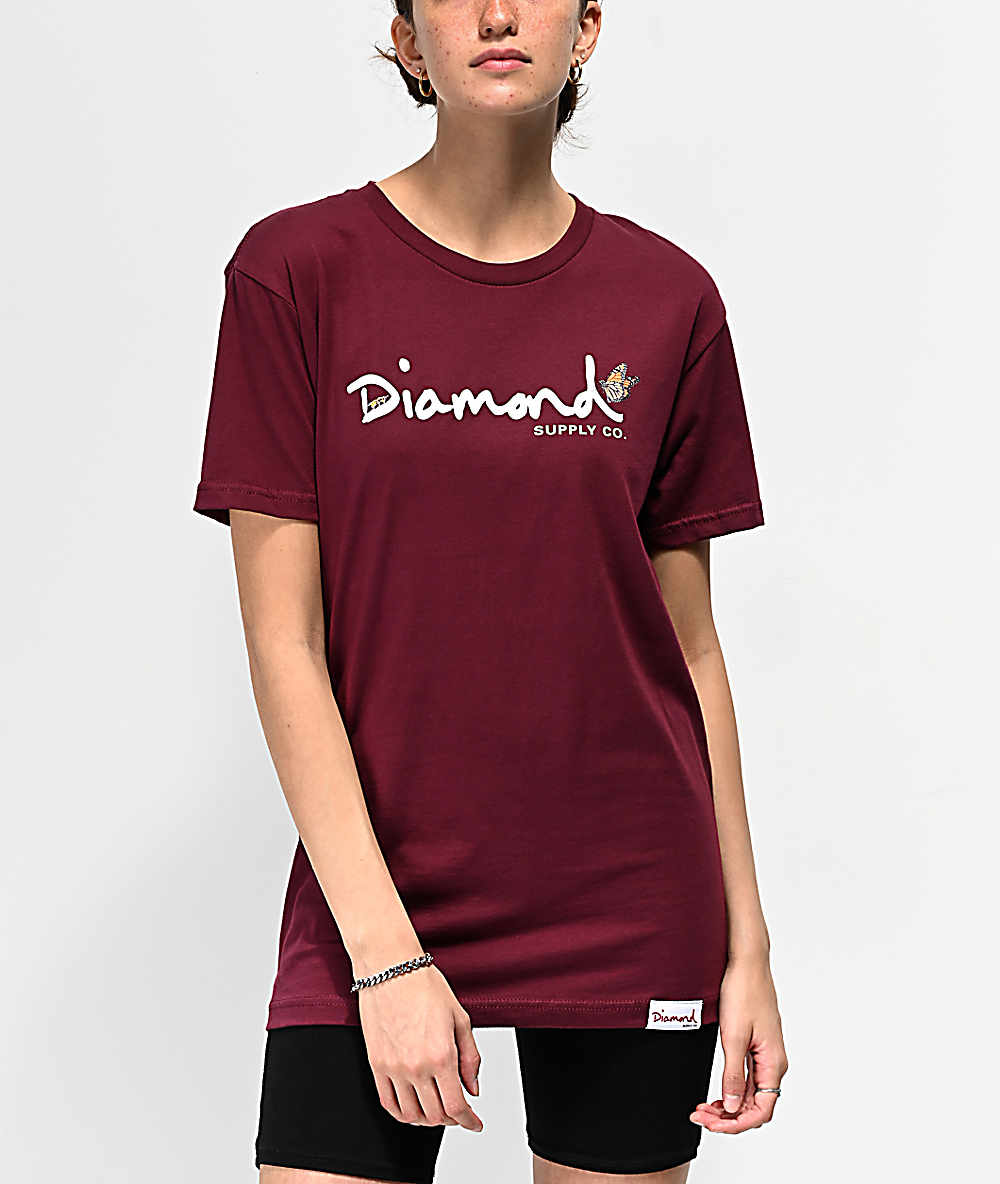 maroon diamond supply shirt