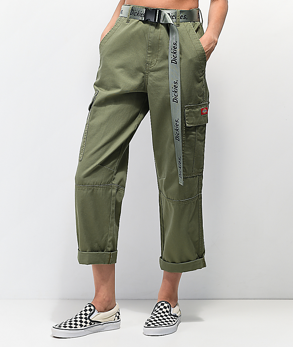 white cropped cargo pants