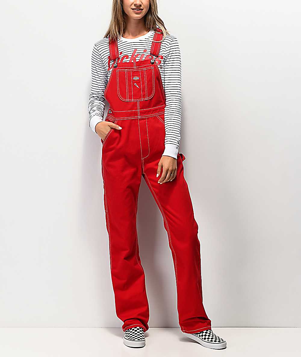 dickies jumpsuit red