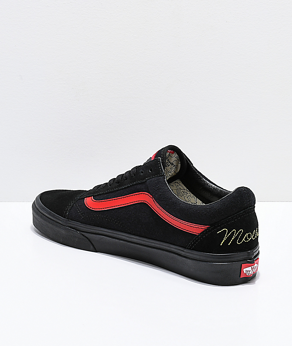 mickey mouse black and red vans