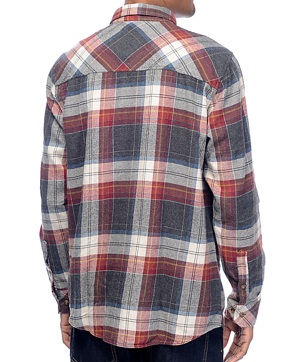 Dravus Murphy Burgundy, Charcoal & Oat Flannel Shirt | Zumiez