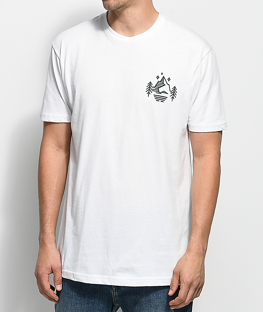 Dravus Peaks & Pines White T-Shirt | Zumiez