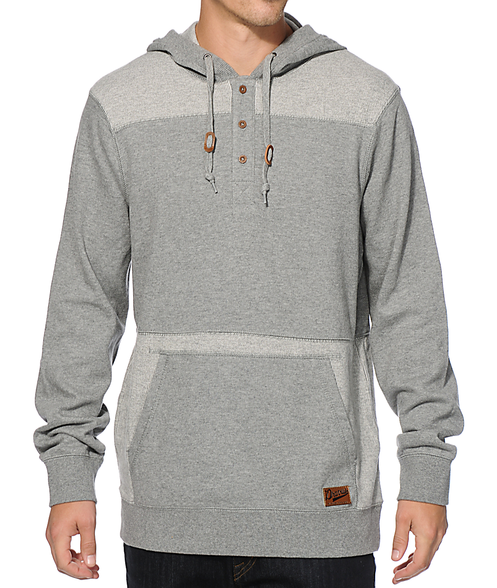 3 button henley hoodie