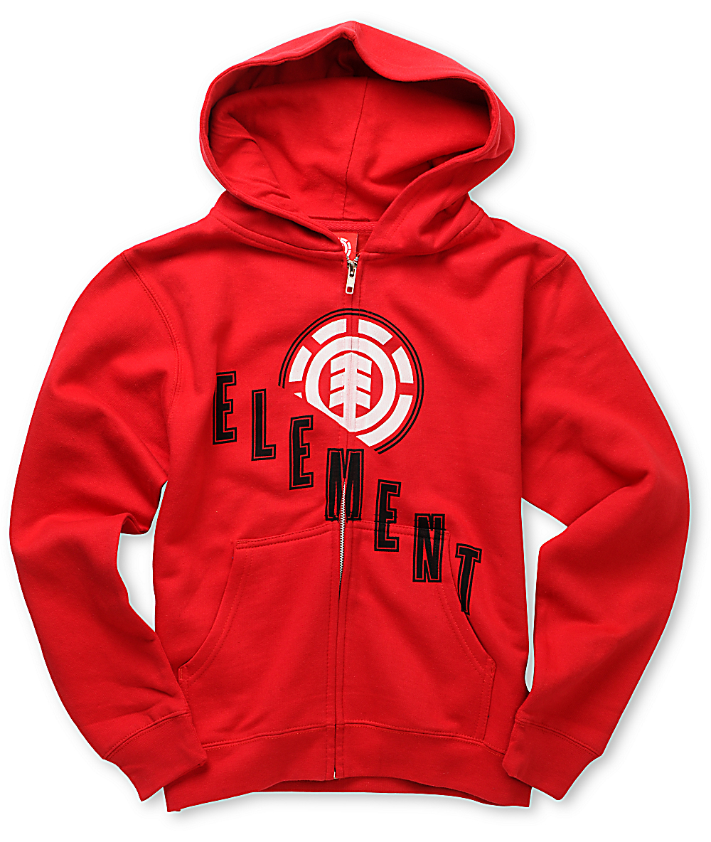 Element Boys Escalate Red Zip Up Hoodie | Zumiez