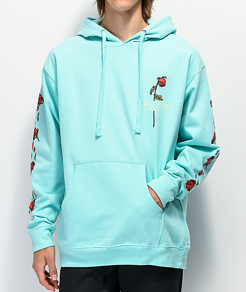 mint blue hoodie