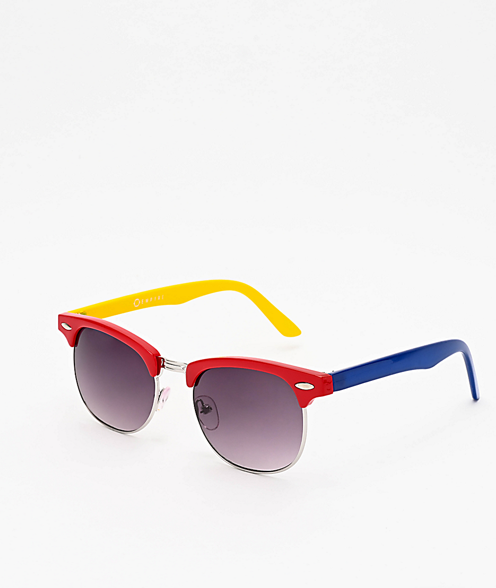 red and blue sunglasses