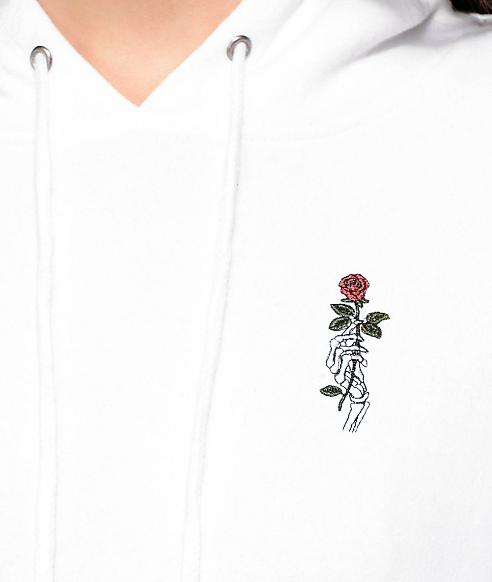 empyre fredia rose white hoodie