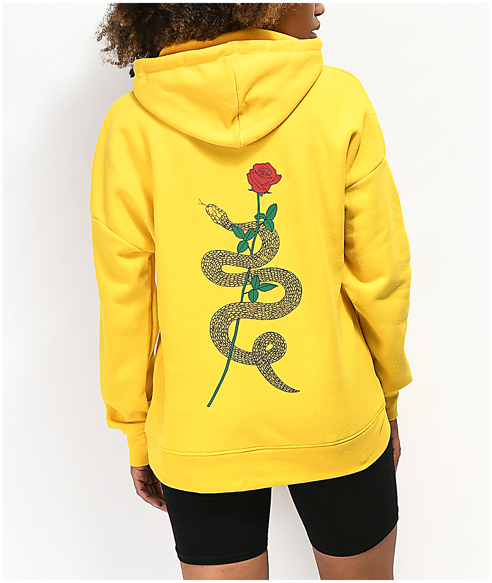 yellow sweatshirt with rose