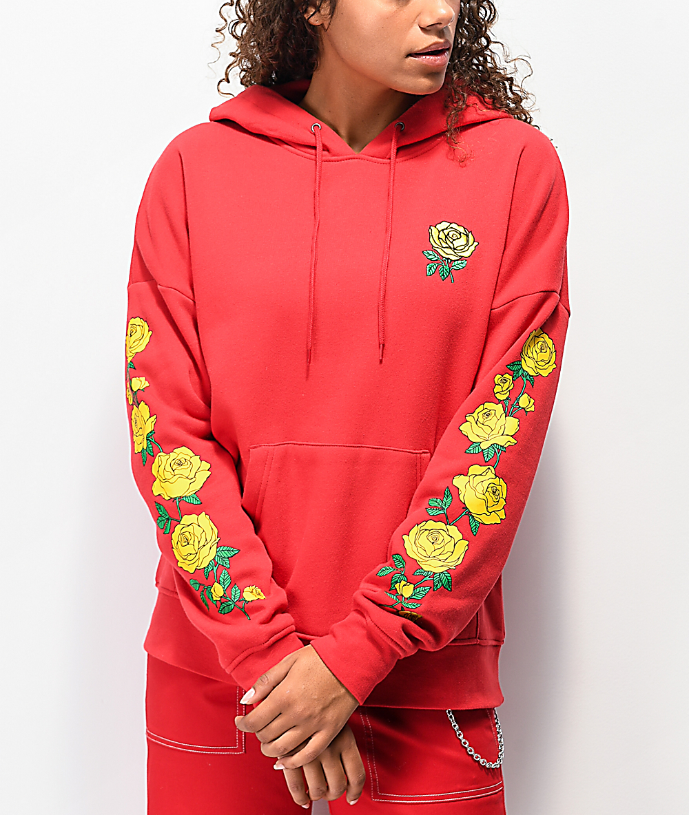 red and yellow hoodie