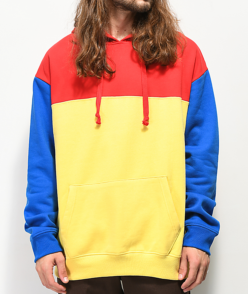 blue yellow hoodie