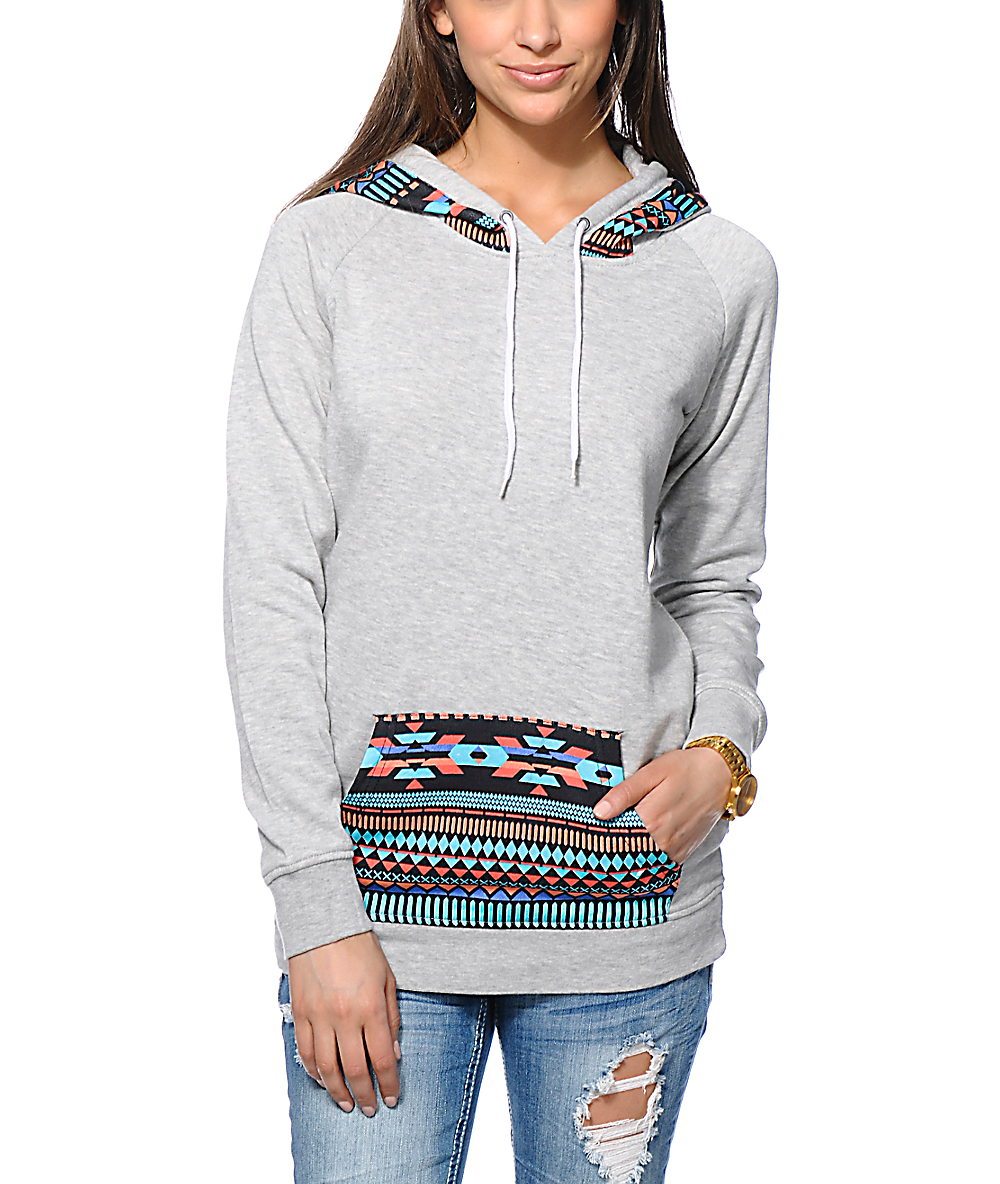 tribal print hoodie