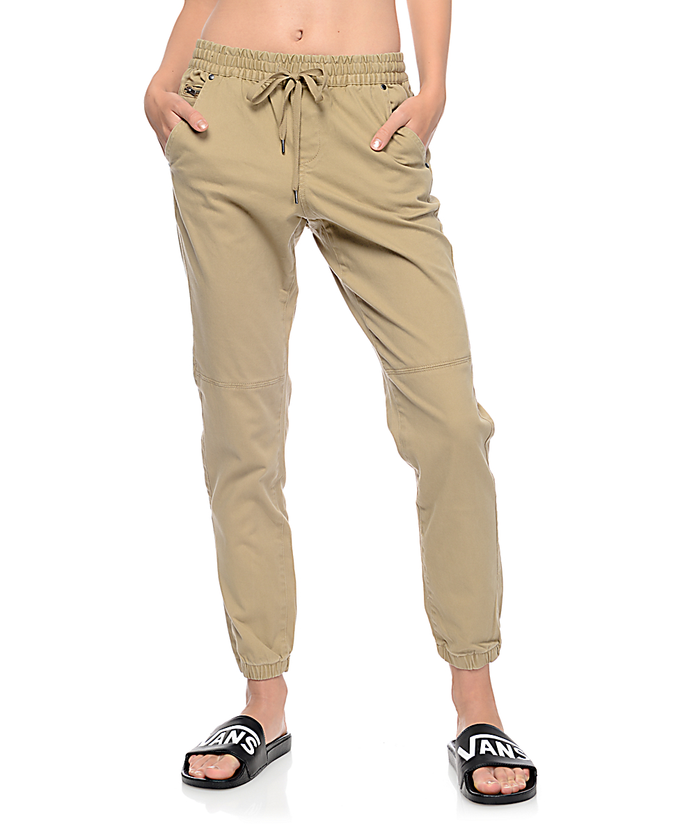 zumiez khaki joggers