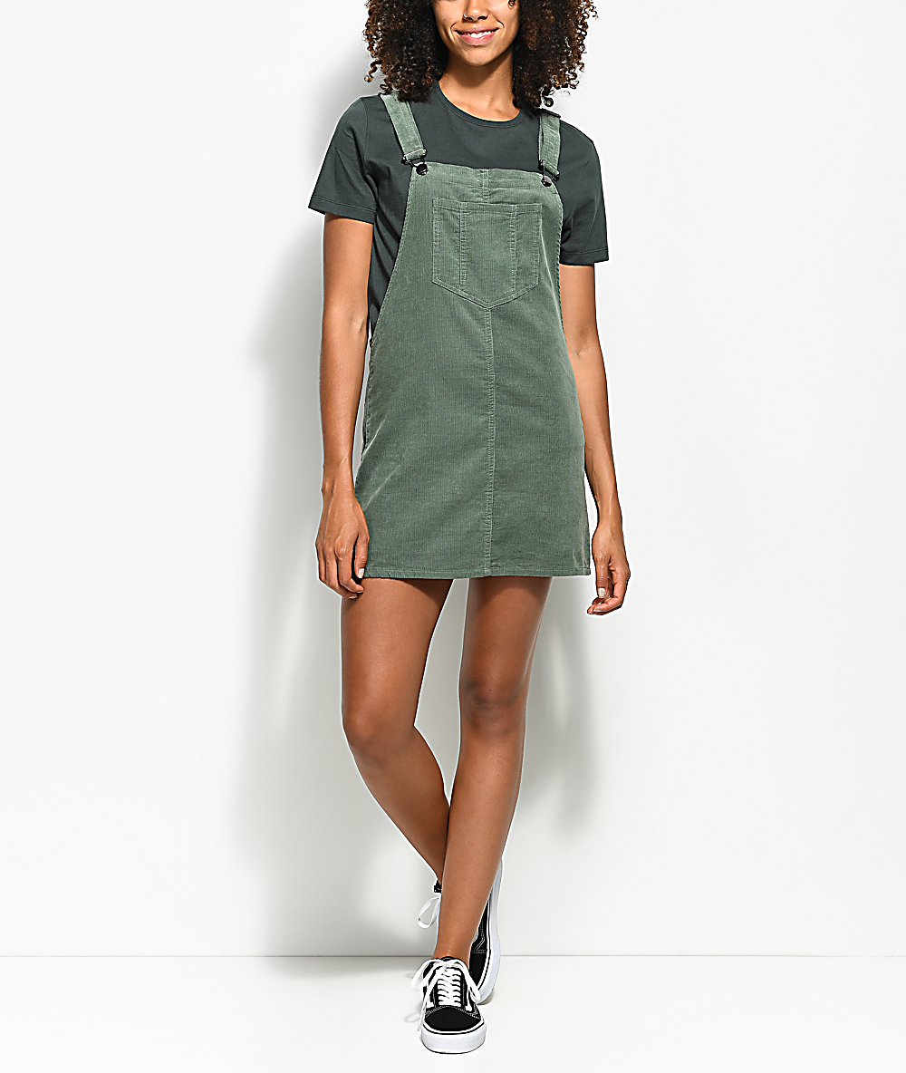 jf2021,olive green overall skirt 