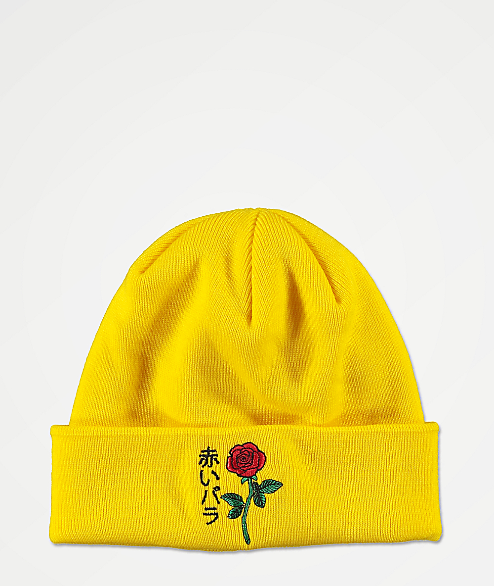 yellow beanie hat