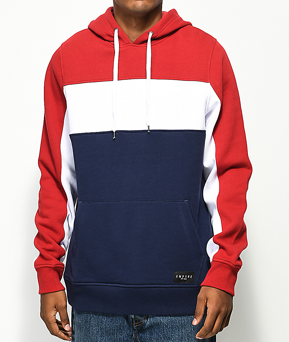 blue white red hoodie