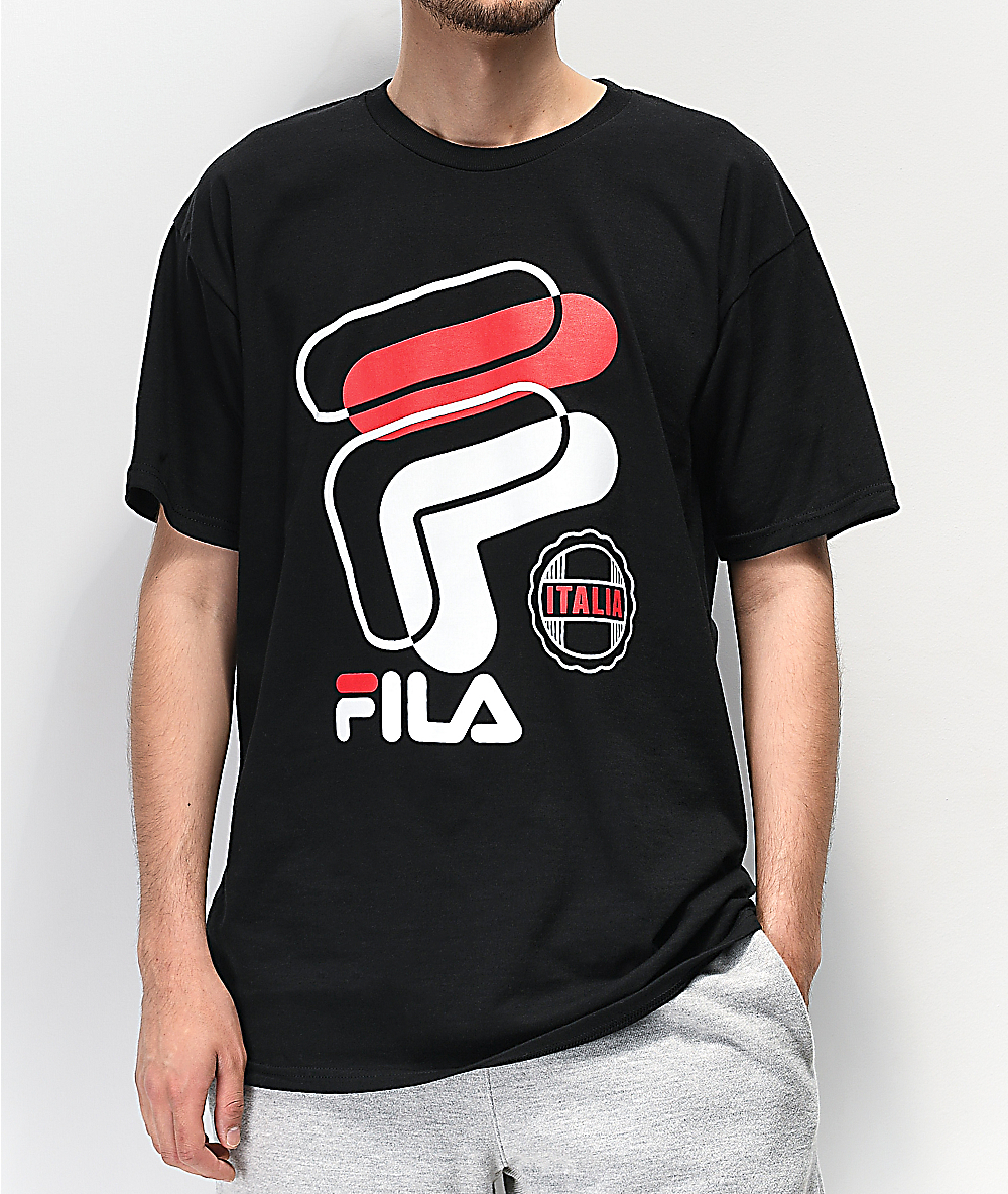 red black white graphic tee
