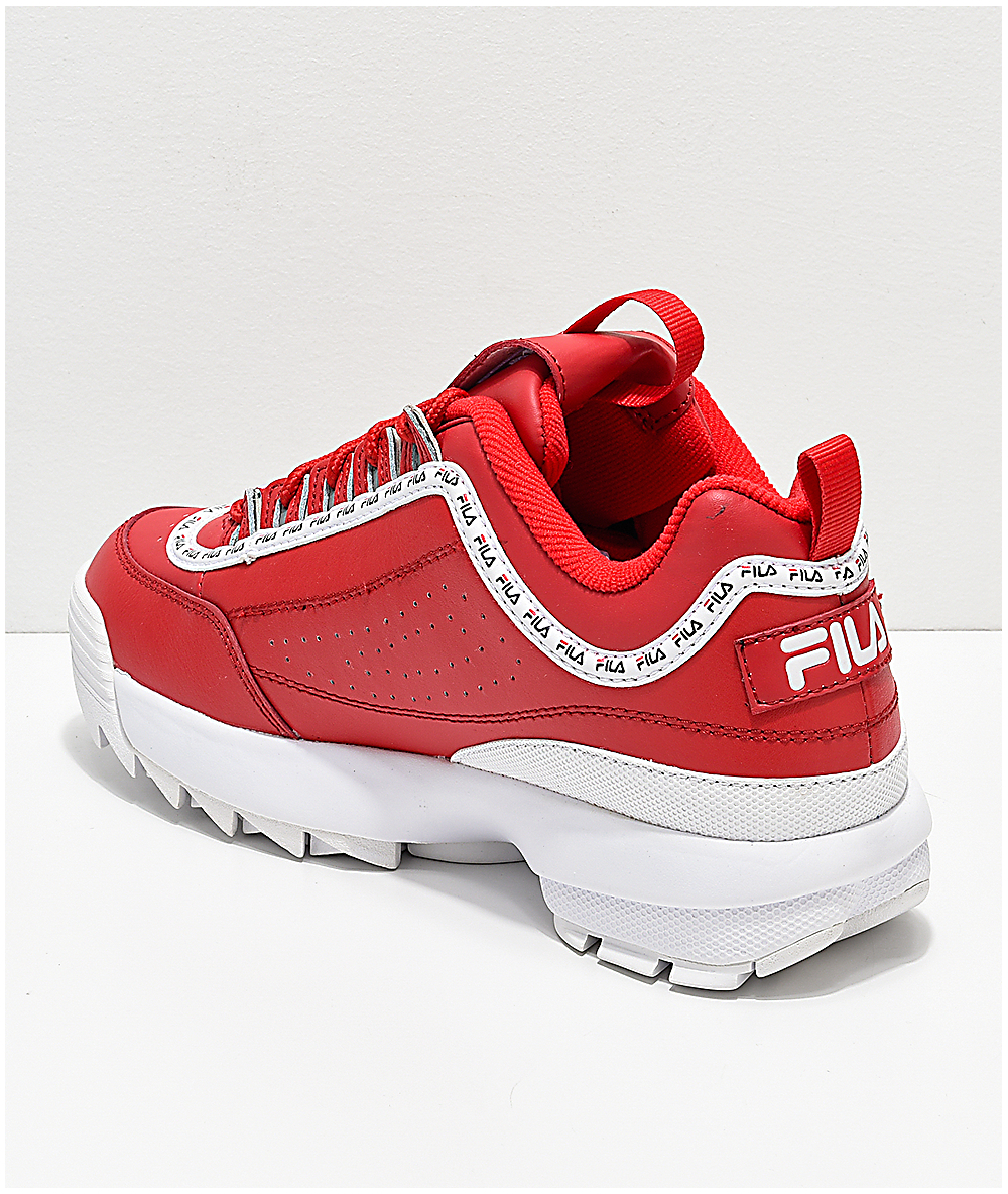 fila disruptor ii logo taping white shoes