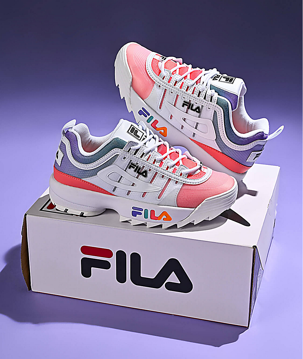 colorful filas shoes