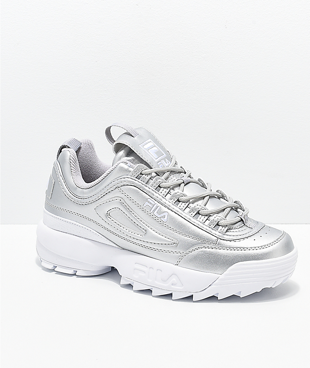 silver fila sneakers
