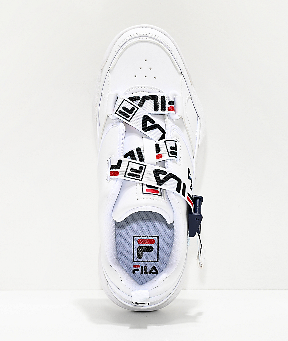 fila white sports shoes
