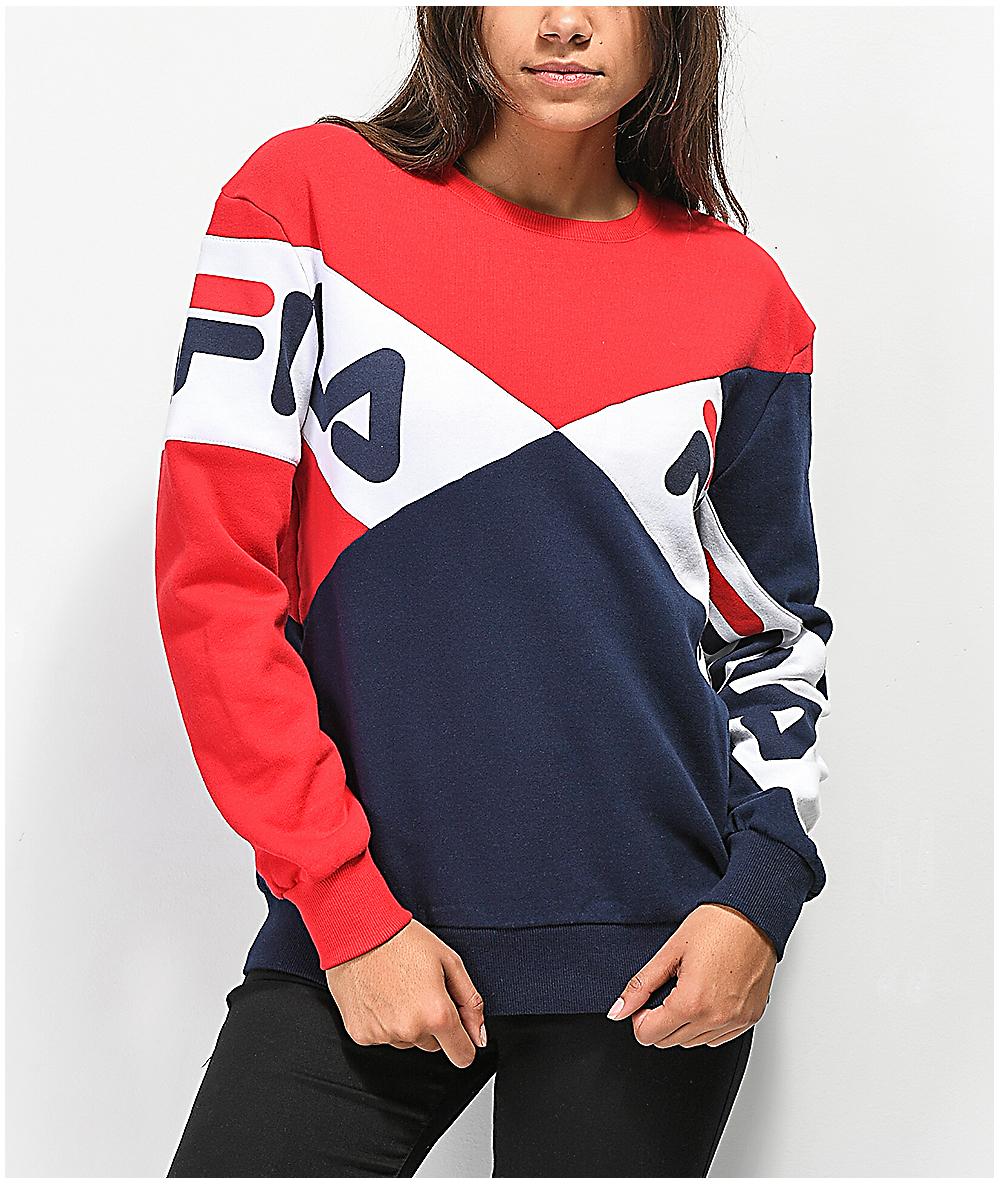 fila red white and blue hoodie