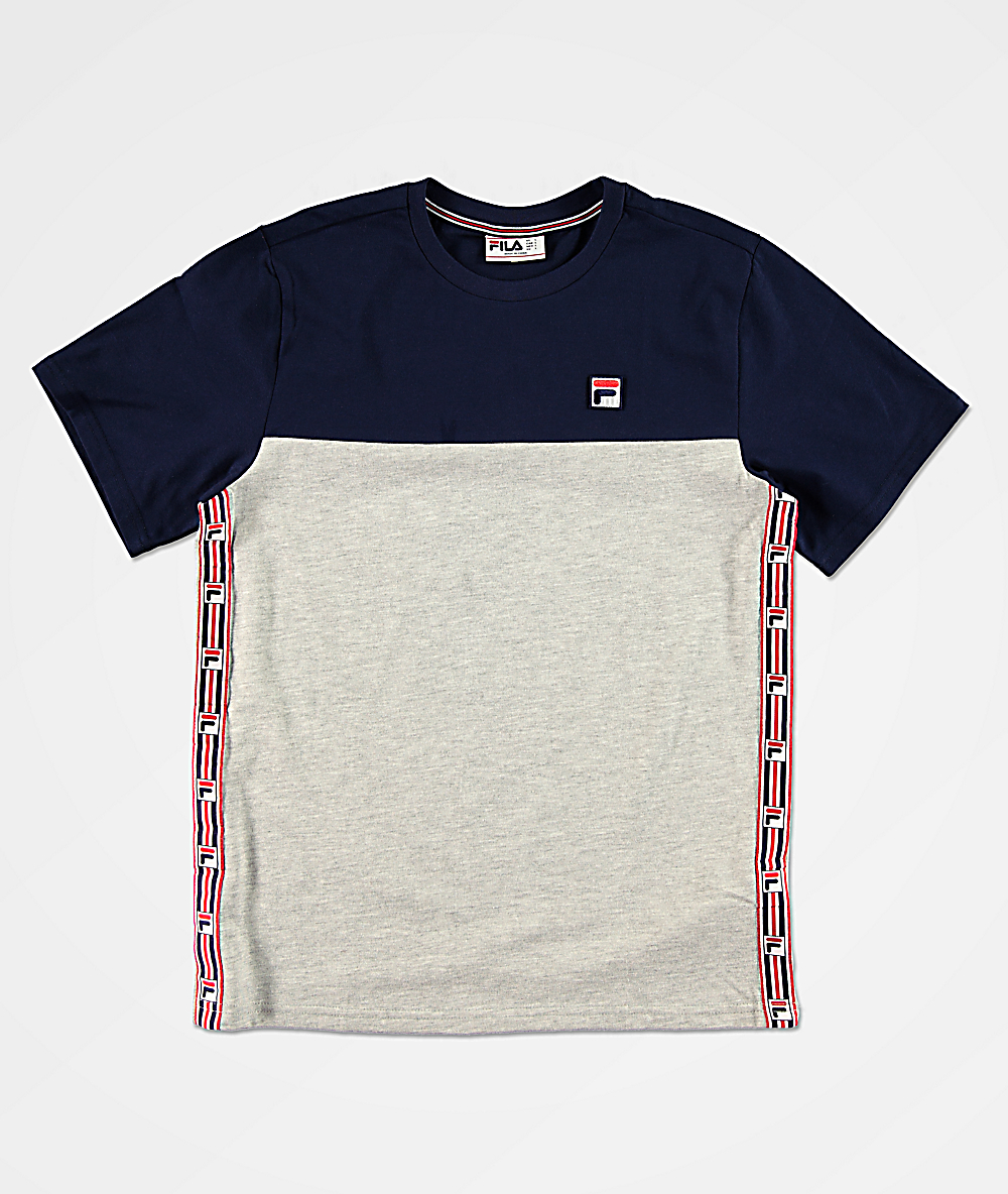 FILA Luca camiseta gris con cinta para niños FILA Luca camiseta gris con cinta para niños